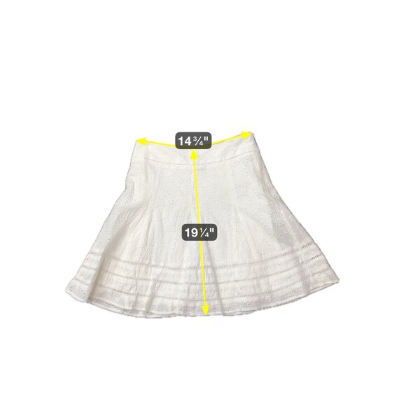 Nue Options White Eyelet A Line Cotton Short Cottagecore Skirt SZ 4 Petite - Picture 7 of 8